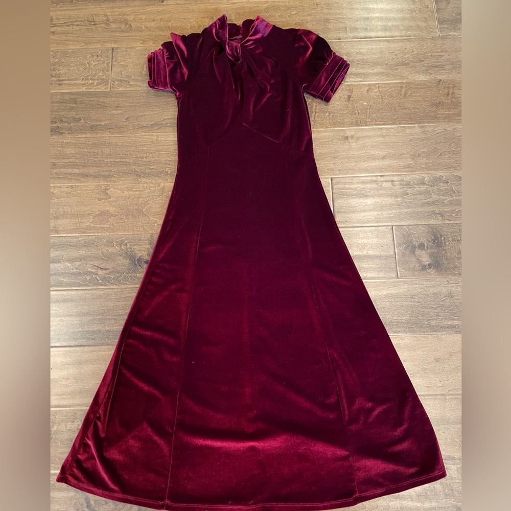 Red velvet dress